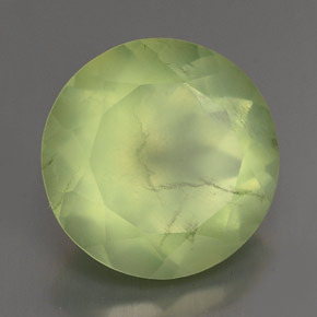 Prehnite naturale verde da 6,01 ct, taglio rotondo, trasparente