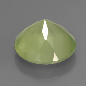Prehnite naturale verde da 6,01 ct, taglio rotondo, trasparente