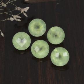 Prehnite naturale verde da 9,38 ct, taglio rotondo, traslucido