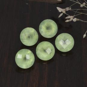 Prehnite naturale verde da 9,38 ct, taglio rotondo, traslucido