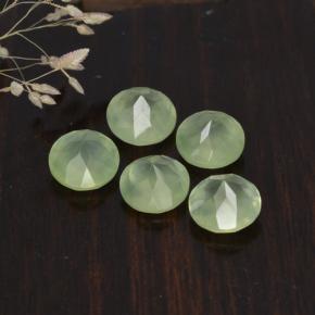Prehnite naturale verde da 9,38 ct, taglio rotondo, traslucido