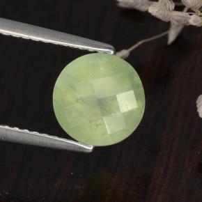 Prehnite naturale verde da 1,91 ct, taglio rotondo, traslucido