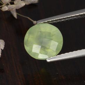 Prehnite naturale verde da 1,91 ct, taglio rotondo, traslucido