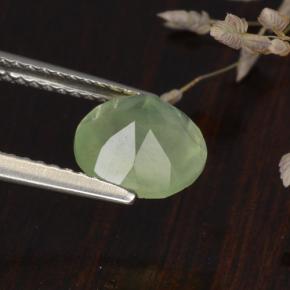 Prehnite naturale verde da 1,91 ct, taglio rotondo, traslucido