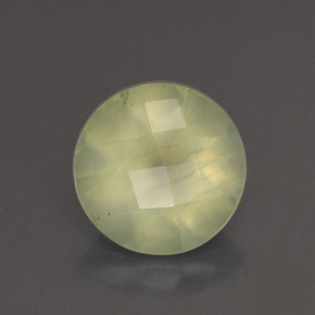 Prehnite naturale verde da 1,85 ct, taglio rotondo, trasparente