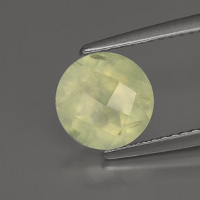 Prehnite naturale verde da 1,89 ct, trasparente, trasparente/traslucido