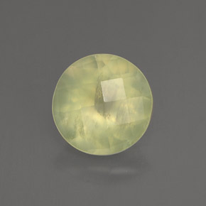 Prehnite naturale verde da 1,93 ct, taglio rotondo, trasparente