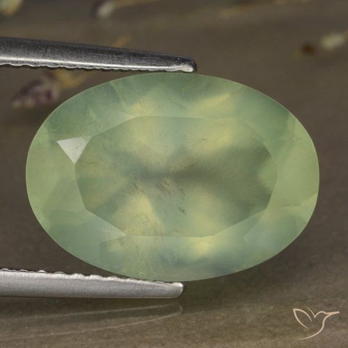 5.88ct Naturale Medium Green  Prehnite, Ovale, Trasparente/Traslucido