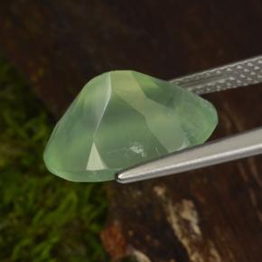 Prehnite naturale verde da 6,16 ct, taglio ovale, trasparente