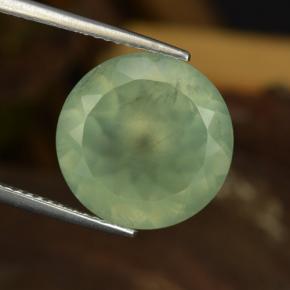Prehnite naturale verde da 9,04 ct, taglio rotondo, traslucido