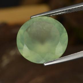 Prehnite naturale verde da 9,04 ct, taglio rotondo, traslucido