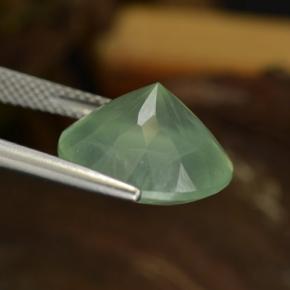 Prehnite naturale verde da 9,04 ct, taglio rotondo, traslucido