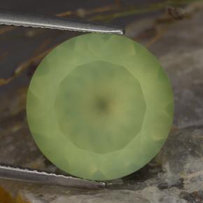 Prehnite naturale verde da 8,86 ct, taglio rotondo, traslucido