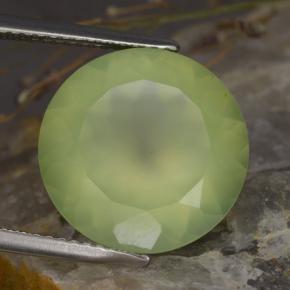 Prehnite naturale verde da 8,86 ct, taglio rotondo, traslucido