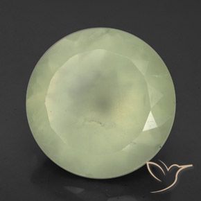 Prehnite Olive Green  naturale da 9.06 ct, Rotondo, Traslucido