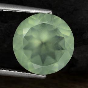 Prehnite naturale verde da 5,73 ct, taglio rotondo, traslucido
