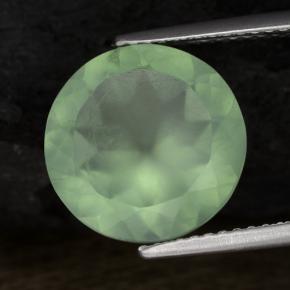 Prehnite naturale verde da 5,73 ct, taglio rotondo, traslucido