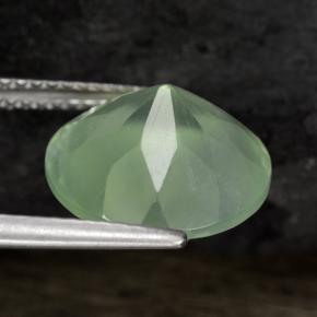 Prehnite naturale verde da 5,73 ct, taglio rotondo, traslucido