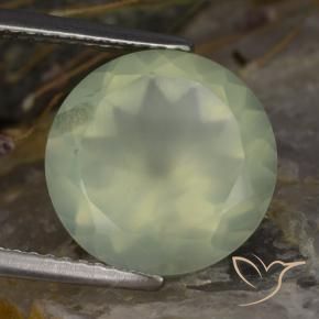 Prehnite naturale verde da 5,76 ct, taglio rotondo, trasparente