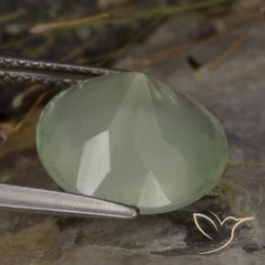 Prehnite naturale verde da 5,76 ct, taglio rotondo, trasparente