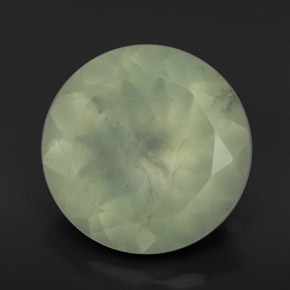 Prehnite naturale verde da 5,47 ct, taglio rotondo, traslucido