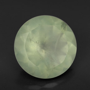 Prehnite naturale verde da 5,47 ct, taglio rotondo, traslucido