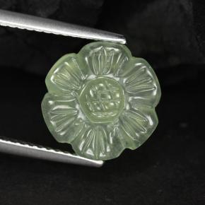 Prehnite naturale verde da 4,62 ct, forma fantasia, traslucido