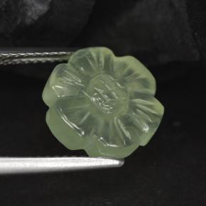 Prehnite naturale verde da 4,62 ct, forma fantasia, traslucido
