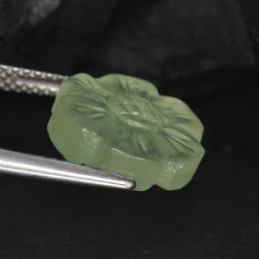 Prehnite naturale verde da 4,62 ct, forma fantasia, traslucido