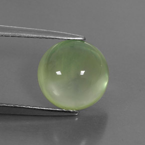 Prehnite naturale verde da 4,43 ct, taglio rotondo, trasparente