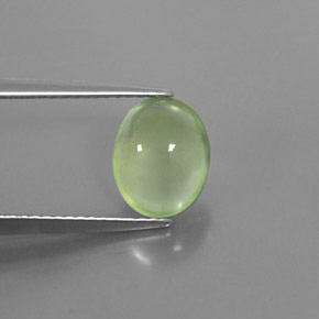 Prehnite naturale verde da 2,11 ct, taglio ovale, trasparente