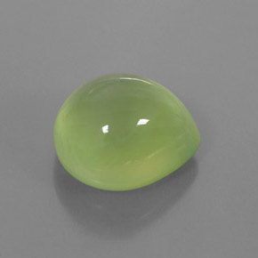 Prehnite naturale verde da 6,81 ct, taglio a pera, trasparente