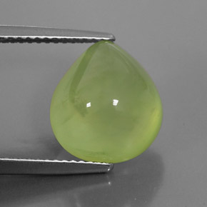 Prehnite naturale verde da 6,81 ct, taglio a pera, trasparente