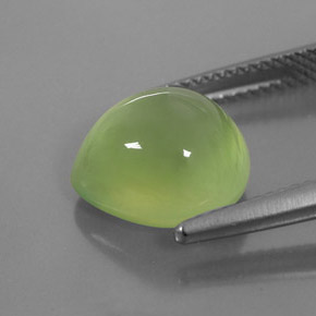 Prehnite naturale verde da 6,81 ct, taglio a pera, trasparente