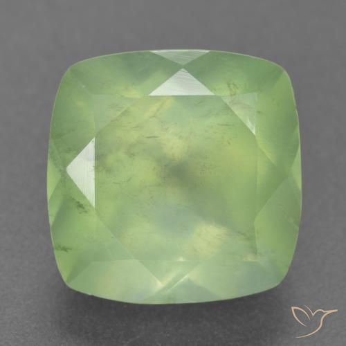 7.60ct Naturale Verde medio Prehnite, Cuscino, Traslucido