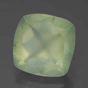 Prehnite naturale verde da 7,47 ct, taglio a cuscino, traslucido