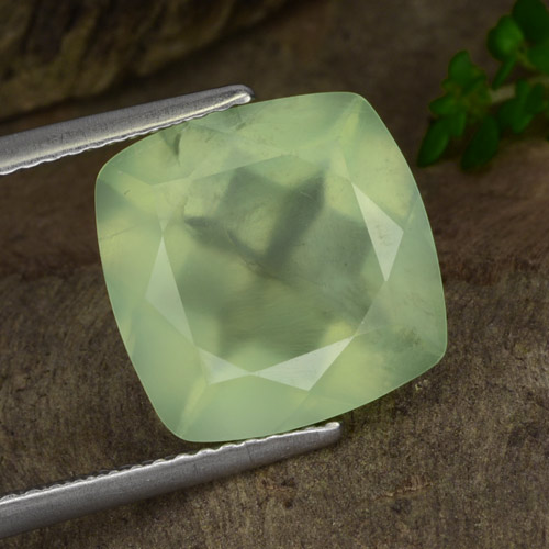 Prehnite naturale verde da 7,15 ct, trasparente, trasparente/traslucido