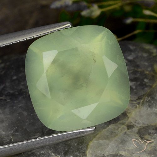 6.97ct Naturale Pale Pear Green  Prehnite, Cuscino, Traslucido