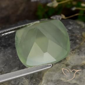 Prehnite Pale Pear Green  naturale da 6.97 ct, Cuscino, Traslucido