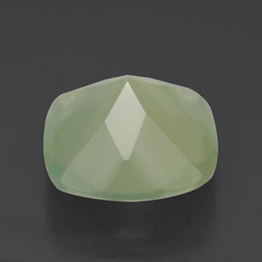 Prehnite naturale verde da 6,41 ct, taglio a cuscino, trasparente