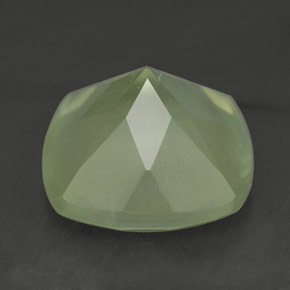 Prehnite naturale verde da 6,88 ct, taglio a cuscino, trasparente