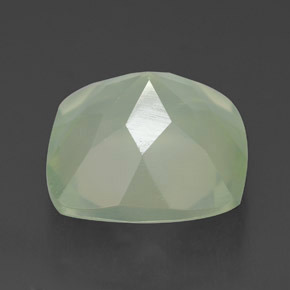 Prehnite naturale verde da 7,13 ct, taglio a cuscino, trasparente