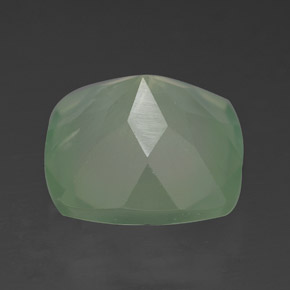 Prehnite Verde naturale da 7.10 ct, Taglio a cuscino, Traslucido