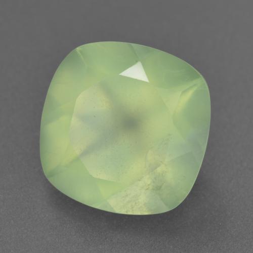 Prehnite naturale verde da 6,33 ct, taglio a cuscino, trasparente
