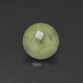 Prehnite naturale verde da 1,94 ct, taglio rotondo, trasparente