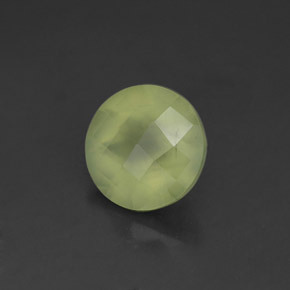 Prehnite naturale verde da 1,94 ct, taglio rotondo, trasparente