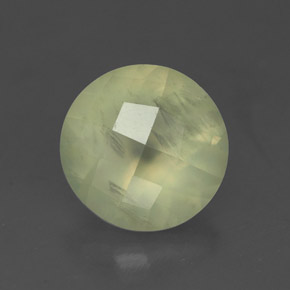 Prehnite naturale verde da 1,91 ct, taglio rotondo, traslucido