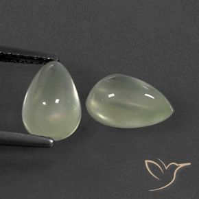 Gemme di Prehnite Verde grigiastro naturale da 2.73 ct, Forma a pera, Trasparente