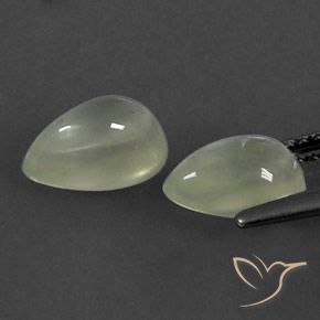 Gemme di Prehnite Verde grigiastro naturale da 2.73 ct, Forma a pera, Trasparente