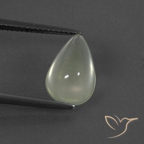 Prehnite Warm Green     naturale da 4.50 ct, Forma a pera, Trasparente